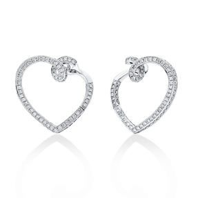 Creolen Herz aus 750 Weißgold 196 Brillanten 1,26ct TW-VSI 21,1x11,7mm