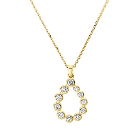 Collier aus 750 Gold Gelbgold 11 Diamanten 0,27ct TW-SI L:45cm