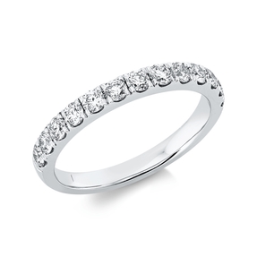 Halb-Memoire Ring aus 750 Weißgold 13 Brillanten 0,67ct F-SI B:2,4mm