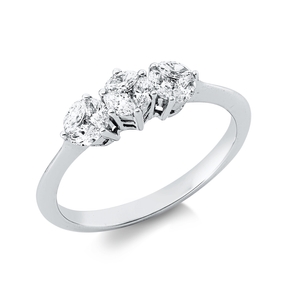 Ring aus 750 Gold Weißgold 12 Diamanten 0,48ct TW-VSI/SI B:4,7mm