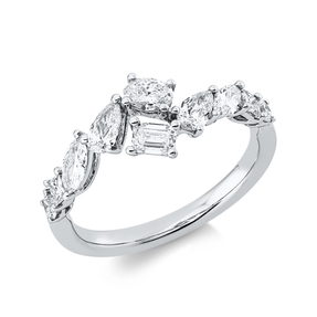 Ring aus 750 Gold Weißgold 10 Diamanten 1ct TW-SI B:4,2mm