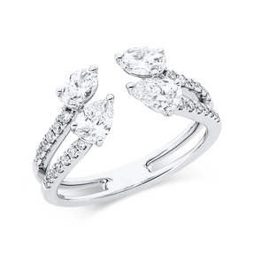 Ring aus 750 Gold Weißgold 30 Diamanten 1,06ct B:8,7mm