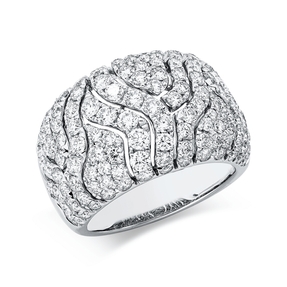 Ring aus 750 Gold Weißgold 150 Brillanten 3,02ct TW-VSI B:14,6mm