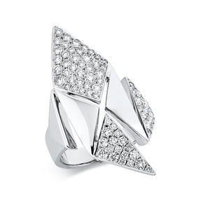 Ring aus 750 Gold Weißgold 69 Brillanten 1,38ct TW-VSI B:35,2mm