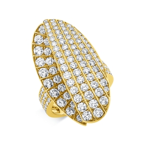 Pavé Ring aus 750 Gold Gelbgold 172 Brillanten 3,81ct TW-VSI B:33,1mm
