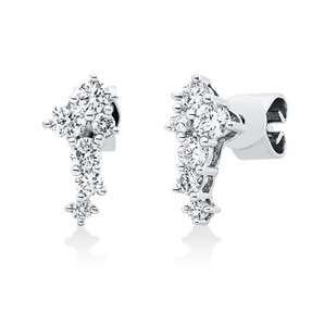 Ohrstecker aus 750 Gold Weißgold 12 Brillanten 0,43ct TW-SI 10,4x4,9mm