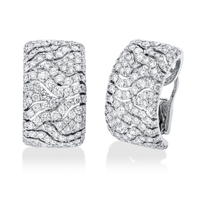 Creolen aus 750 Gold Weißgold 232 Brillanten 3,78ct TW-VSI 22,8x3,6mm