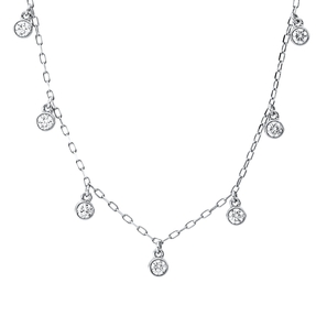 Collier aus 585 Gold Weißgold 7 Brillanten 0,29ct TW-SI L:45,7cm