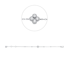 Armband aus 750 Gold Weißgold 9 Diamanten 0,33ct TW-SI B:6,9mm L:18,5cm