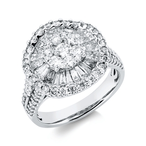 Ring aus 750 Gold Weißgold 102 Diamanten 1,88ct TW-SI B:15mm