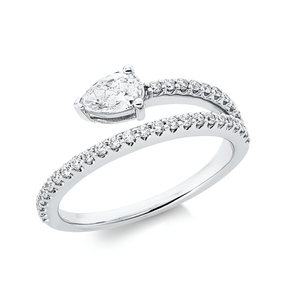 Ring aus 750 Gold Weißgold 36 Diamanten 0,55ct B:6,7mm