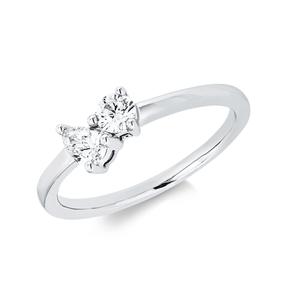 Ring aus 750 Gold Weißgold 2 Diamanten 0,34ct TW-SI B:5,6mm