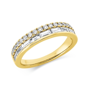 Ring aus 585 Gold Gelbgold 27 Diamanten 1,05ct TW-VSI B:4,4mm