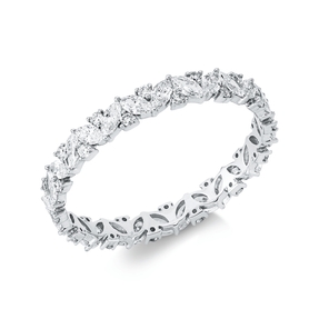 Ring aus 750 Gold Weißgold 56 Diamanten 0,96ct B:2,7mm