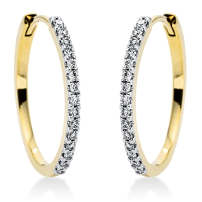 Creolen aus 585 Gold gelb/weiß 30 Brillanten 0,34ct TW-SI 20,4x1,6mm