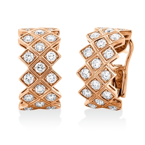 Creolen aus 750 Gold Rotgold 34 Diamanten 1,59ct TW-VSI 18,6x9,6mm