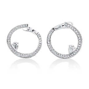 Creolen aus 750 Gold Weißgold 146 Diamanten 0,99ct TW-SI 18,6x11,1mm