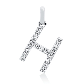 Anhänger Buchstabe H aus 750 Weißgold 17 Brillanten 0,18ct TW-SI 16,2x7,8mm