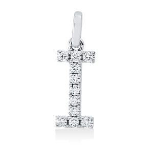 Anhänger Buchstabe I aus 750 Weißgold 11 Brillanten 0,12ct TW-SI 15,2x5mm