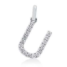 Anhänger Buchstabe U aus 750 Weißgold 16 Brillanten 0,17ct TW-SI 15,3x7,8mm