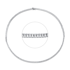 Collier aus 750 Weißgold 232 Diamanten Prinzess-Schliff 6ct TW-VSI/SI L:42,5cm