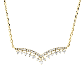 Collier aus 750 Gold Gelbgold 36 Diamanten 0,24ct TW-SI L:45,7cm