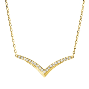 Collier aus 750 Gold Gelbgold 21 Brillanten 0,19ct TW-PI L:45,7cm