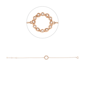 Armband aus 750 Gold Rotgold 12 Brillanten 0,05ct TW-SI B:11mm L:17,5cm