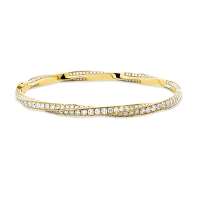 Armreif aus 750 Gold Gelbgold 338 Diamanten 5,76ct TW-SI 58x48mm