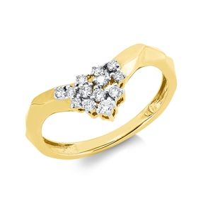 Ring aus 585 Gold gelb/weiß 13 Brillanten 0,21ct W-SI/PI B:9,6mm
