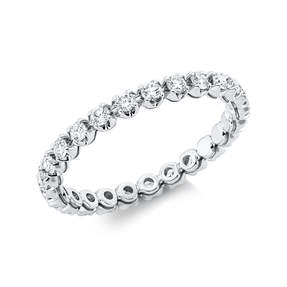 Memoire Ring aus 750 Gold Weißgold 25 Brillanten 0,66ct TW-SI B:2,3mm