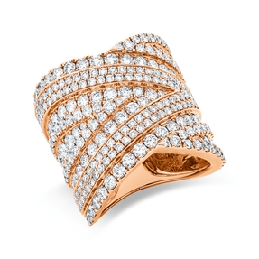 Ring aus 750 Gold Rotgold 263 Brillanten 4,19ct TW-VSI B:21,8mm