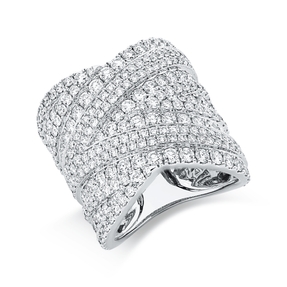 Ring aus 750 Gold Weißgold 263 Brillanten 4,21ct TW-VSI B:21,8mm