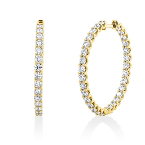 Creolen aus 750 Gold Gelbgold 60 Brillanten 3,34ct TW-SI 30,3x2,5mm