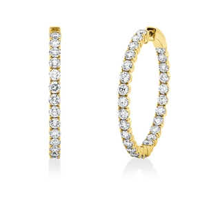 Creolen aus 750 Gold Gelbgold 54 Brillanten 5,5ct TW-VSI 34,8x2,9mm