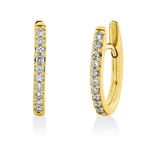 Creolen aus 750 Gold Gelbgold 20 Brillanten 0,25ct TW-SI 16,1x2mm