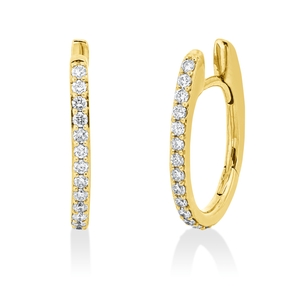 Creolen aus 750 Gold Gelbgold 28 Brillanten 0,5ct TW-SI 20,8x2mm