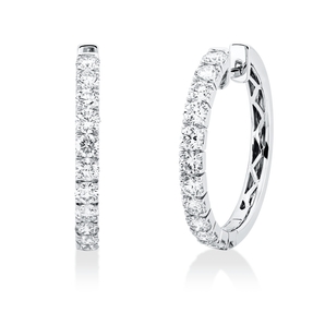 Creolen aus 750 Gold Weißgold 24 Brillanten 1,93ct W-SI/PI 23,8x2,6mm