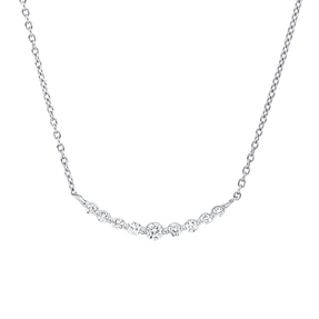 Collier aus 750 Weißgold 8 Brillanten 0,12ct TW-SI 1 Brillant 0,04ct TW-SI L:45cm