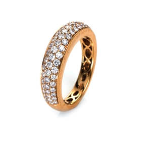 Pavé Ring aus 750 Gold Rotgold 61 Brillanten 0,87ct TW-SI B:5,2mm