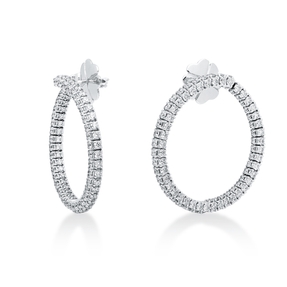 Creolen aus 750 Gold Weißgold 176 Brillanten 4,24ct TW-SI 35,3x2,8mm