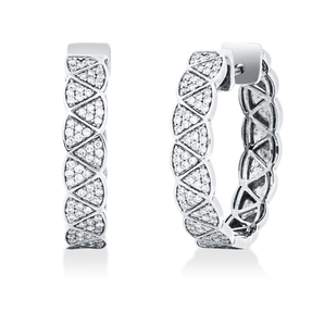 Creolen aus 750 Gold Weißgold 160 Brillanten 0,61ct TW-SI 23,5x5,2mm