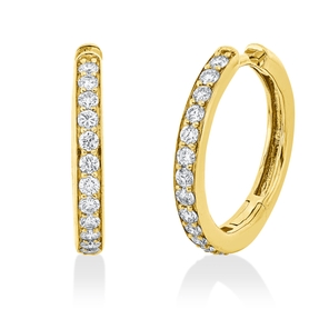 Creolen aus 750 Gold Gelbgold 28 Brillanten 0,72ct TW-SI 20x2,5mm