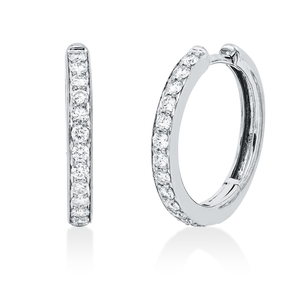 Creolen aus 750 Gold Weißgold 28 Brillanten 0,72ct TW-SI 20x2,5mm