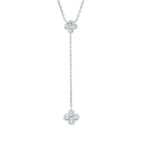 Collier aus 750 Gold Weißgold 10 Brillanten 0,25ct TW-SI L:45cm