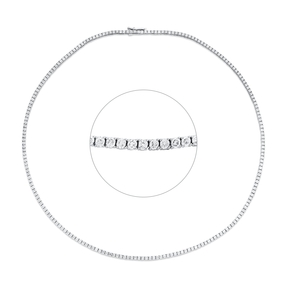 Collier aus 750 Gold Weißgold 210 Brillanten 4,21ct TW-SI L:40cm 4er-Krappe