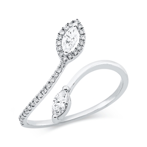 Ring aus 750 Gold Weißgold 34 Diamanten 0,35ct TW-SI B:14,5mm