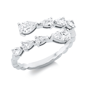 Ring aus 750 Gold Weißgold 8 Diamanten 0,95ct F-SI B:7,7mm