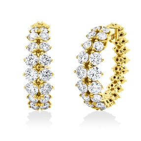 Creolen aus 750 Gold Gelbgold 36 Diamanten 3,53ct TW-SI 23,7x7,7mm