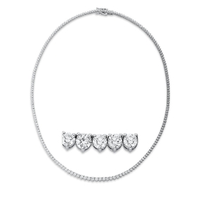 Collier aus 750 Gold Weißgold 197 Brillanten 7ct TW-SI L:42cm